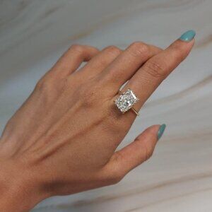 14Kt Gold 4.90 Ct IGI Certified Radiant Cut Lab Grown Diamond Ring